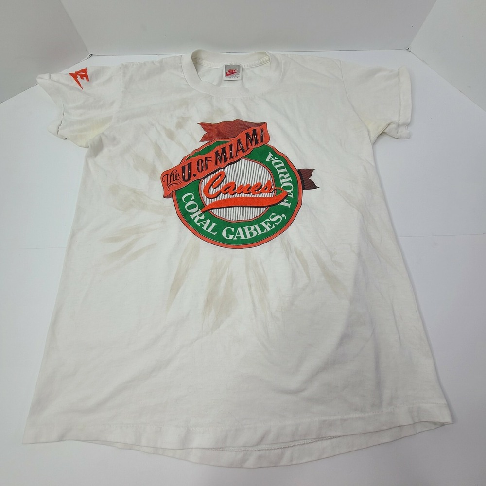 Vintage 90s Nike Grey Tag University of Florida Coral Gables Graphic T Shirt USA